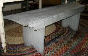 antique painted mortised bench 