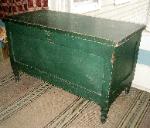 antique green painted country blanket box