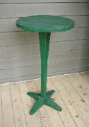 antique primitive painted green candlestand