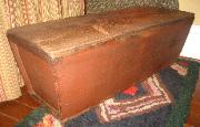 antique painted country dough box yellow pine Virginia